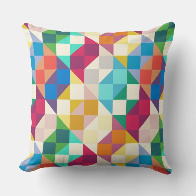modern quilt dopamine throw pillow (Front)