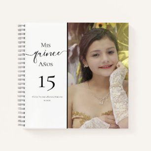 Modern Quinceanera 15th Birthday Elegant Photo Notebook