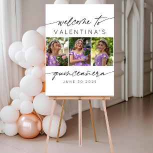 Modern Quinceanera Birthday Party 3 Photo Welcome Foam Board