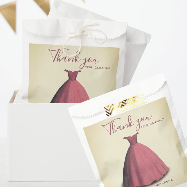 Modern Quinceañera mis quince thank you  Favor Bag (Creator Uploaded)