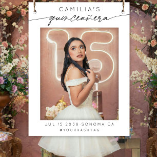 Modern Quinceanera Party Photo Booth Selfie Frame Foam Board