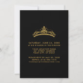 Modern Quinceanera Photo Gold and Black Invitation (Back)