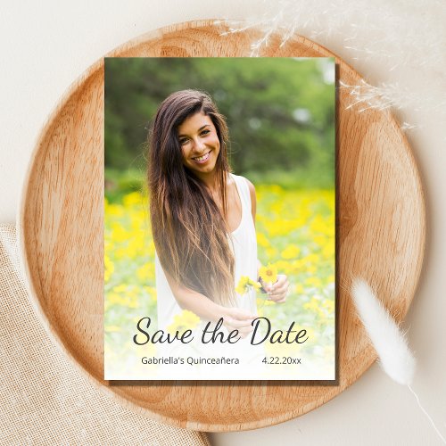 Modern Quinceaera Photo Save the Date Invitation