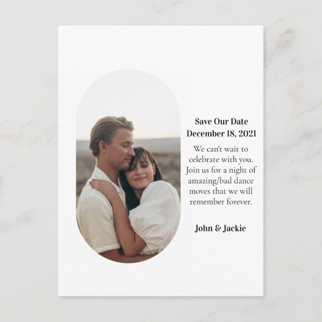 Modern Quirky Pill Photo Save the Date MCM Style Postcard (Front)