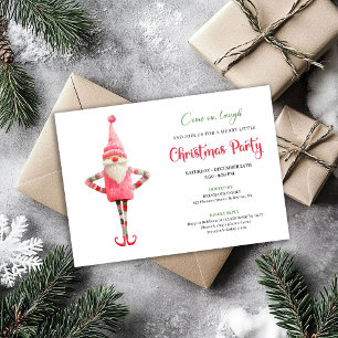 Modern Quirky Pink Santa Christmas Celebration Invitation