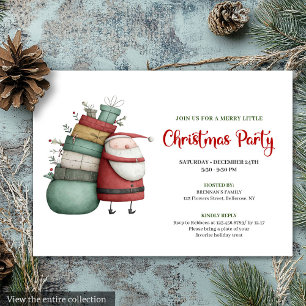 Modern Quirky Santa Hand Drawn Holiday Invitation