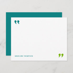 Modern Quotable Tea Green Minimalist Typography Note Card