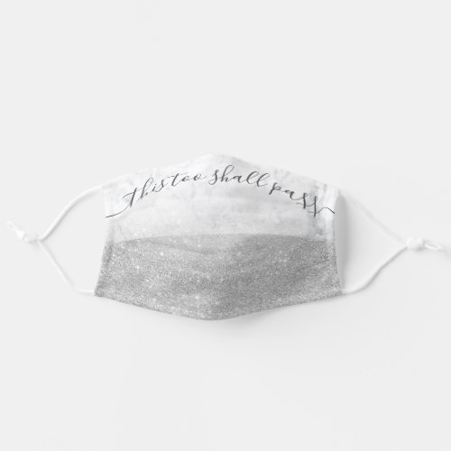 Modern quote glitter ombre marble sparkles adult cloth face mask