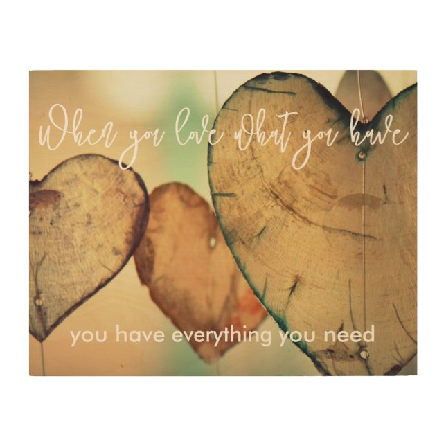 Modern Quote of Love and Gratitude Wood Art (Front)