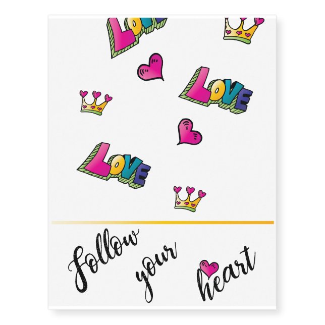 modern quote Temporary Tattoos (Front)