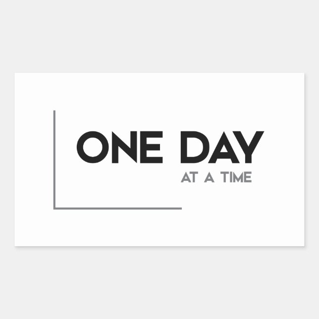 MODERN quotes: one day at a time Rectangular Sticker (Front)