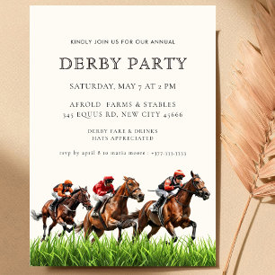 Modern Race Horse Derby Party Equestrian Invitati Invitation