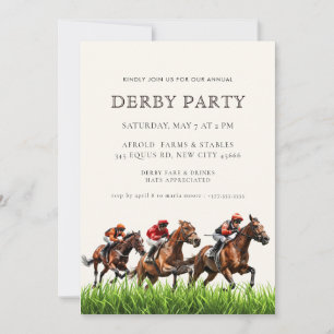 Modern Race Horse Derby Party Equestrian Invitati Invitation