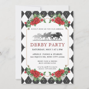 Modern Race Horse Derby Party Equestrian Invitatio Invitation