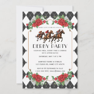 Modern Race Horse Derby Party Equestrian Invitatio Invitation