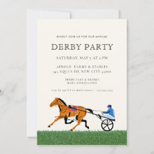 Modern Race Horse Derby Party Equestrian Invitation