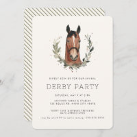 Modern Race Horse Derby Party Equestrian