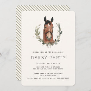 Modern Race Horse Derby Party Equestrian Invitation