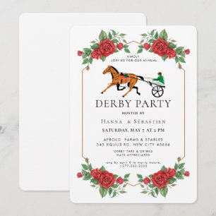 Modern Race Horse Derby Party Equestrian  Invitation