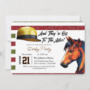 Modern Race Horse Derby Party Equestrian Invitation