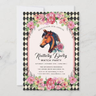 Modern Race Horse Derby Party Equestrian Invitation