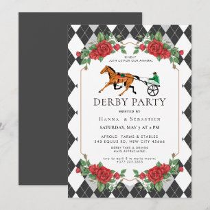 Modern Race Horse Derby Party Equestrian Invitation