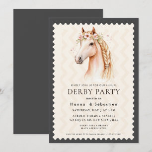 Modern Race Horse Derby Party Equestrian Invitation