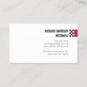 Modern Racing Flag Logo in Red II Automotive Business Card (Back)