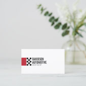 Modern Racing Flag Logo in Red II Automotive Business Card (Standing Front)