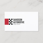 Modern Racing Flag Logo in Red II Automotive Business Card (Front)