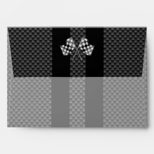 Modern Racing Flags Stripes in Carbon Fiber Style Envelope