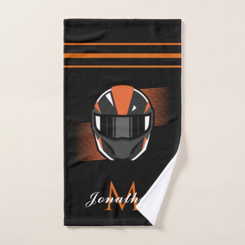 Modern Racing Helmet Motorbike Riding Custom Name Hand Towel