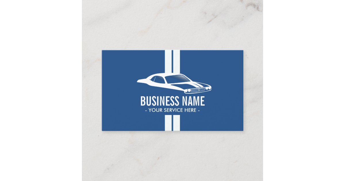 Modern Racing Stripes Muscle Car Automotive Business Card