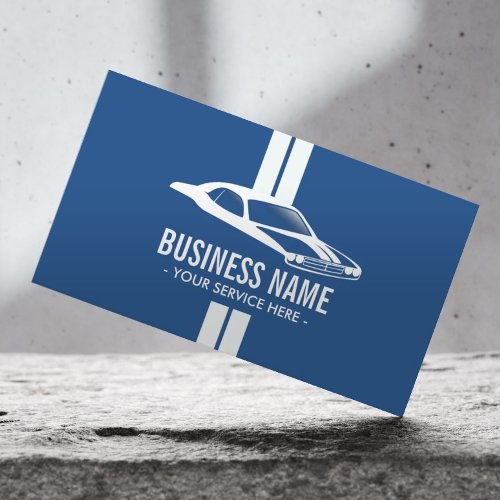Modern Racing Stripes Muscle Car Automotive Business Card