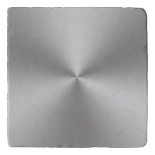 Modern Radial   Silver Brushed Metal Look Trivet