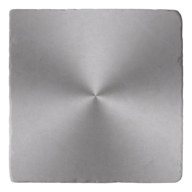 Modern Radial | Silver Brushed Metal Look Trivet (Front)