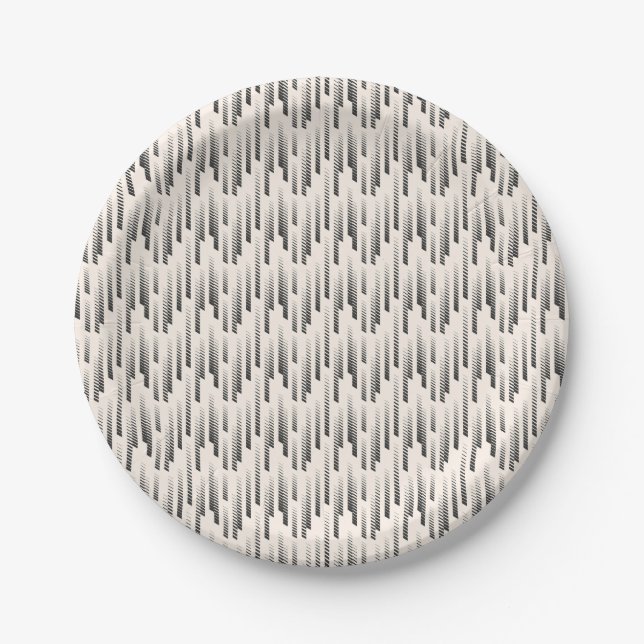 Modern Rain Pattern Paper Plates (Front)