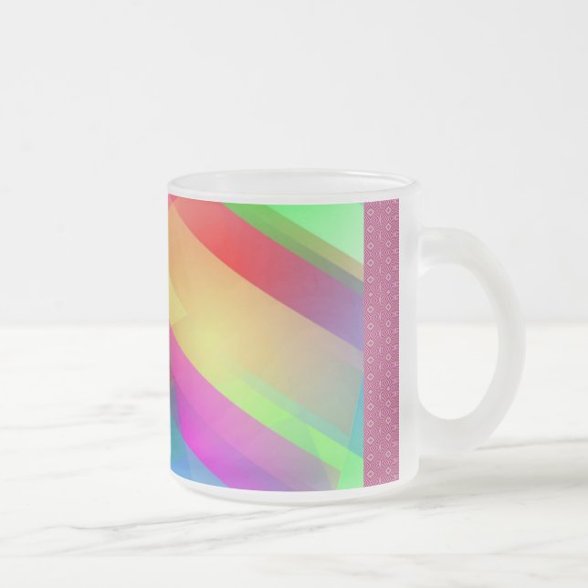 Modern Rainbow Abstract Frosted Glass Coffee Mug (Right)