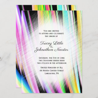 Modern Rainbow Art Wedding Invitations