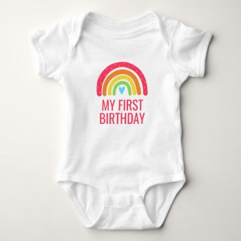 Modern Rainbow Baby Bodysuit by PrinterFairy at Zazzle