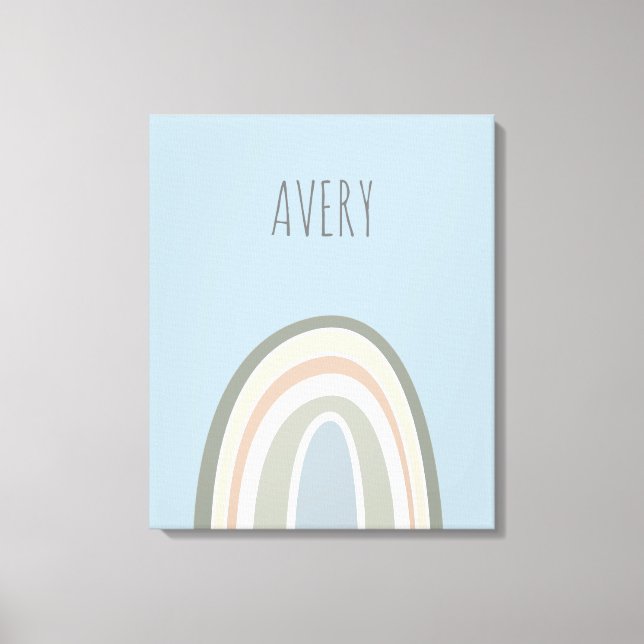 Modern Rainbow baby personalized nursery Canvas Print (Front)