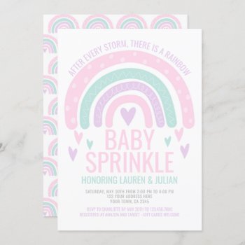 Modern Rainbow Baby Shower Invitation by PrinterFairy at Zazzle