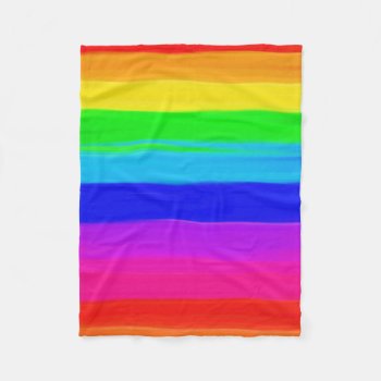 Modern Rainbow Brushstrokes Paint Striped Pattern Fleece Blanket by pink_water at Zazzle