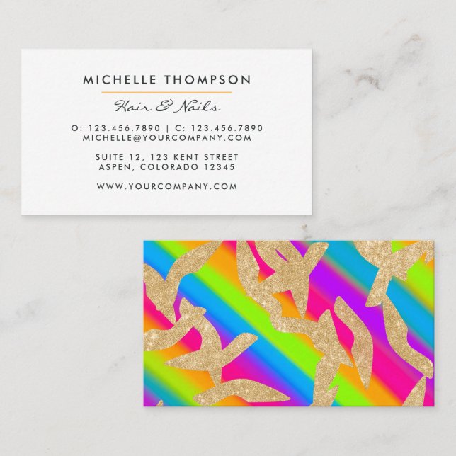Modern Rainbow Business Card (Front/Back)
