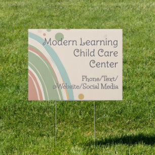 Modern Rainbow Childcare Daycare Kids Children Sign