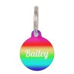 Modern Rainbow Classic Personalized Name Template Pet Id Tag at Zazzle