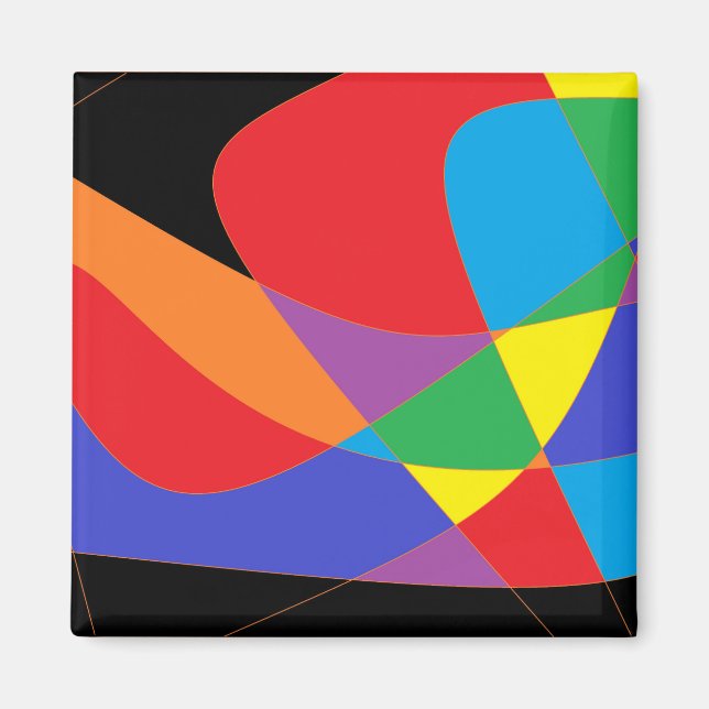 Modern Rainbow Colored Art Magnet (Front)