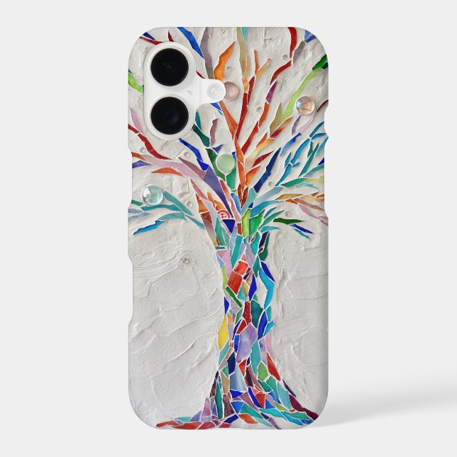 Modern Rainbow Colored Tree Iphone Case (Back)