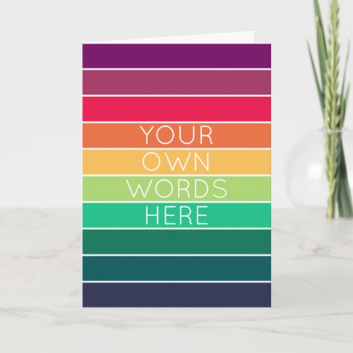 Modern Rainbow  Colorful Art Striped Cheerful Fun Card