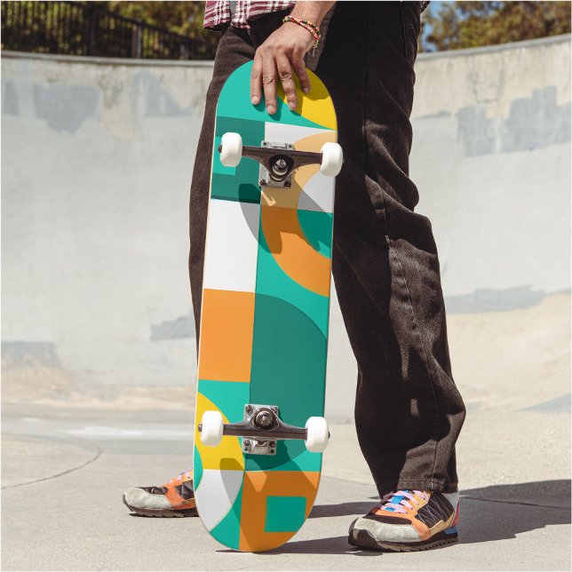 Modern Rainbow Colorful Geometric Pattern  Skateboard (Creator Uploaded)
